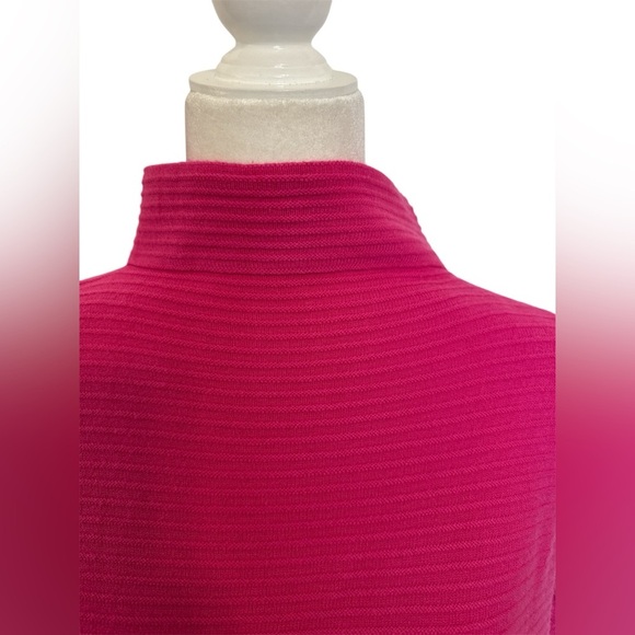 French Connection Babysoft Lena Mock Neck Sweater Fuchsia Hot Pink Size Medium - Picture 3 of 7